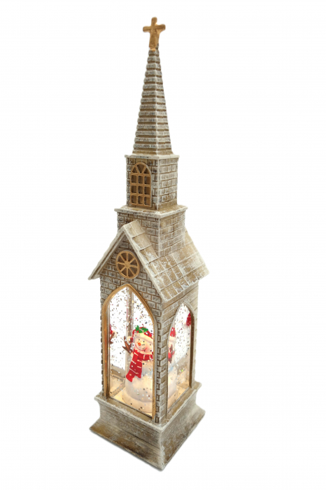 Decoratiune în formă de biserică, Om de Zăpadă, 23 cm [2]
