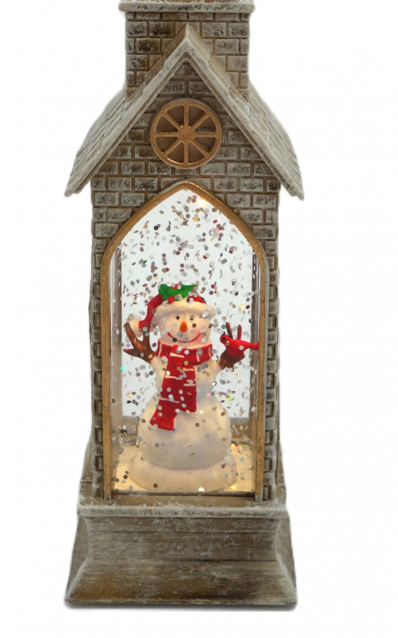 Decoratiune în formă de biserică, Om de Zăpadă, 23 cm [3]