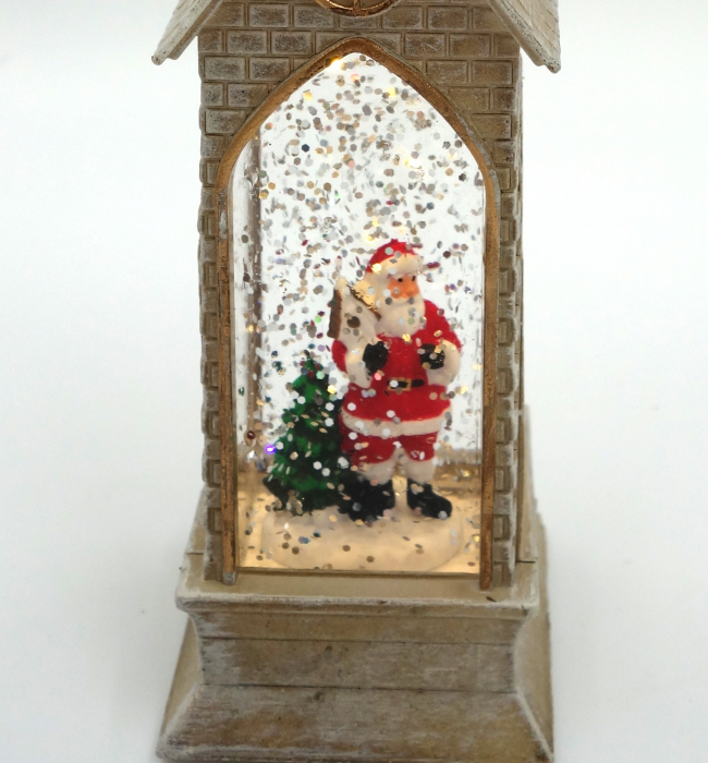 Decoratiune în formă de biserică, Moș Crăciun, 23 cm [2]