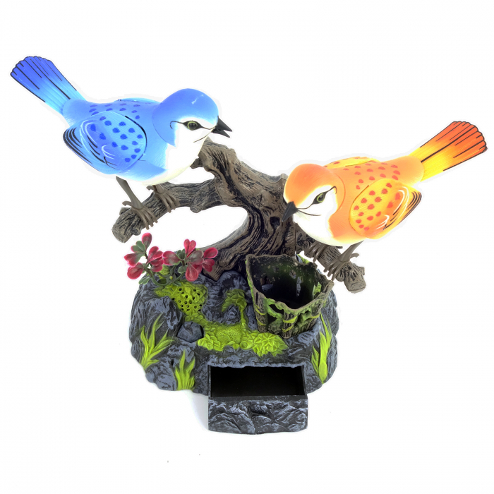 Suport de pixuri, model pasari, albastru/portocaliu, 15 cm [2]