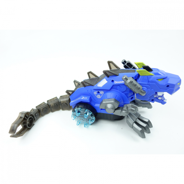 Dragon mecanic, de jucarie, cu sunete, luminite si fum, 38 cm, albastru [5]