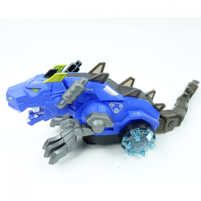 Dragon mecanic, de jucarie, cu sunete, luminite si fum, 38 cm, albastru [2]