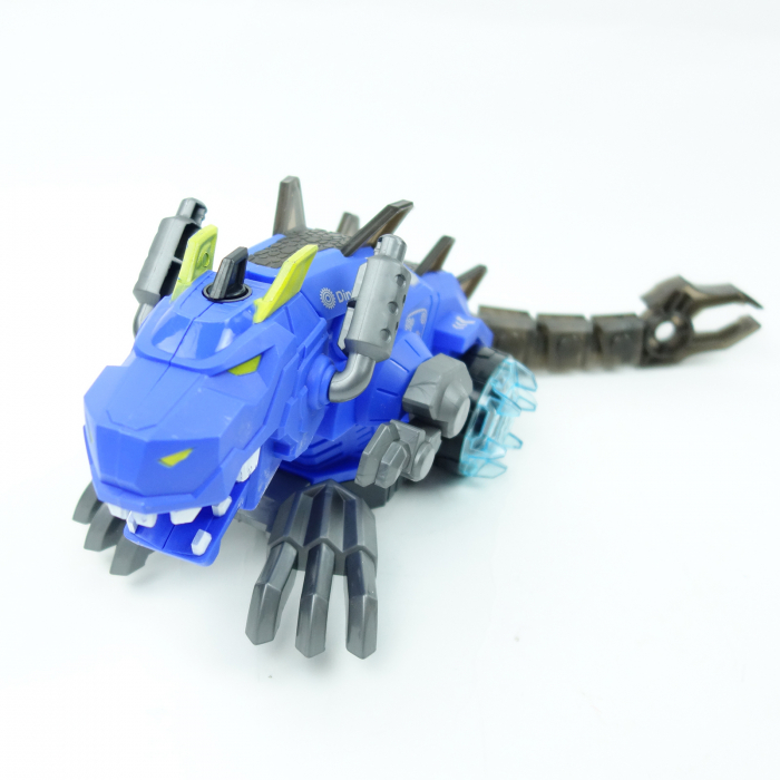 Dragon mecanic, de jucarie, cu sunete, luminite si fum, 38 cm, albastru [4]