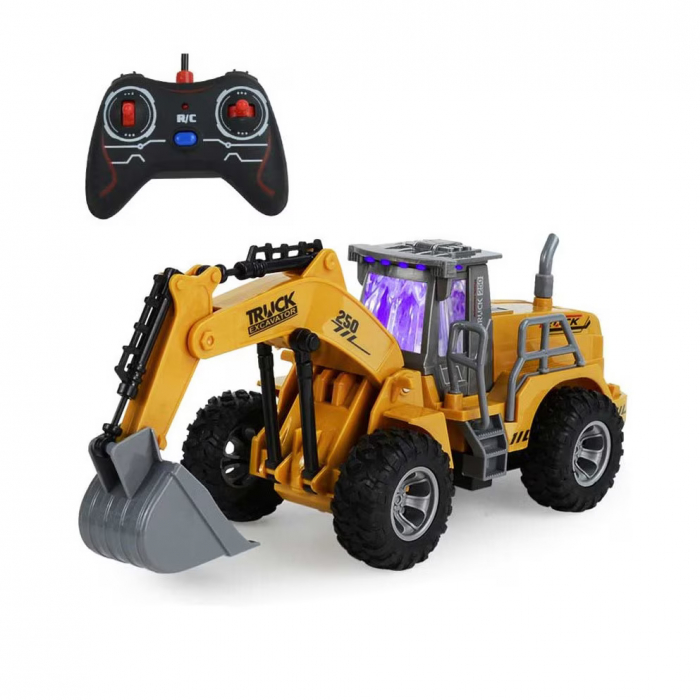 Excavator cu telecomanda, luminite, roti cauciuc [1]