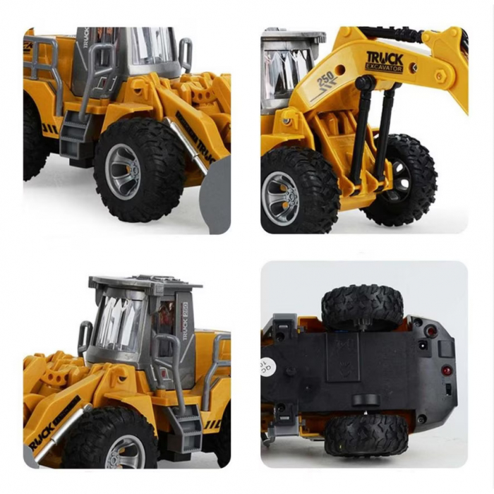 Excavator cu telecomanda, luminite, roti cauciuc [7]