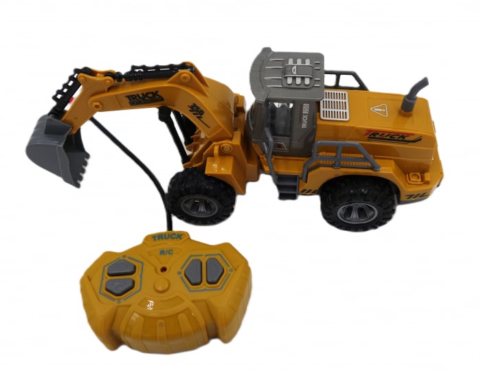 Excavator cu telecomanda, luminite, roti cauciuc [4]