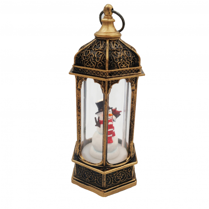 Felinar decorativ cu Om de zapada, 12 cm [3]