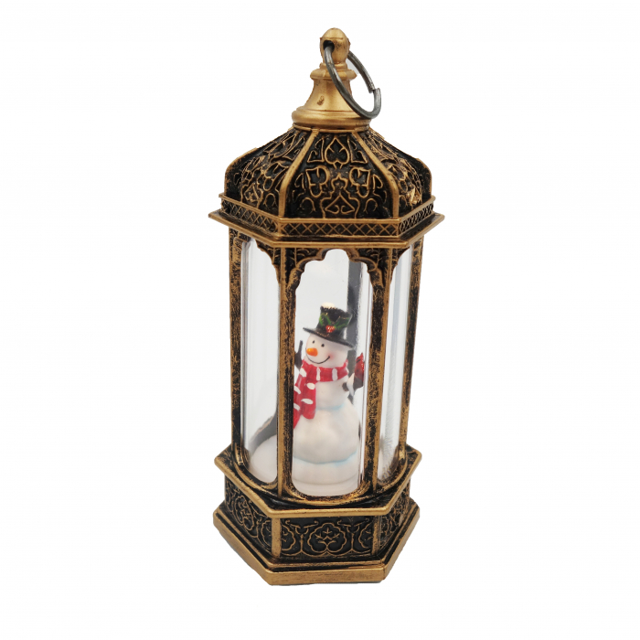Felinar decorativ cu Om de zapada, 12 cm [2]