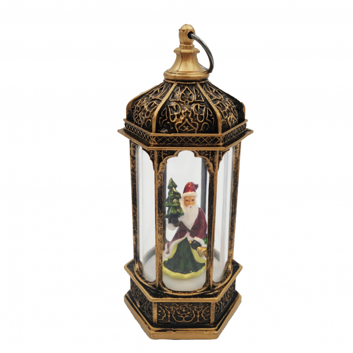 Felinar decorativ cu Mos Craciun, 12 cm [5]