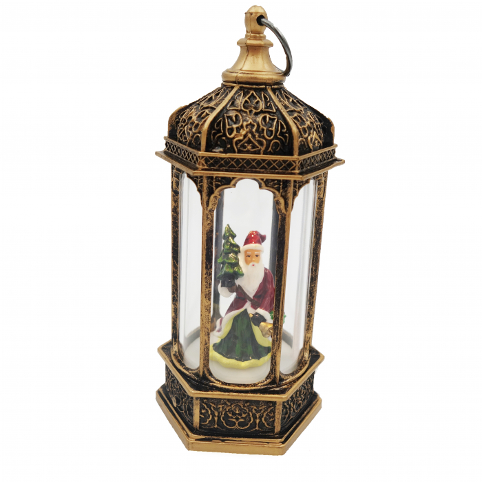 Felinar decorativ cu Mos Craciun, 12 cm [2]
