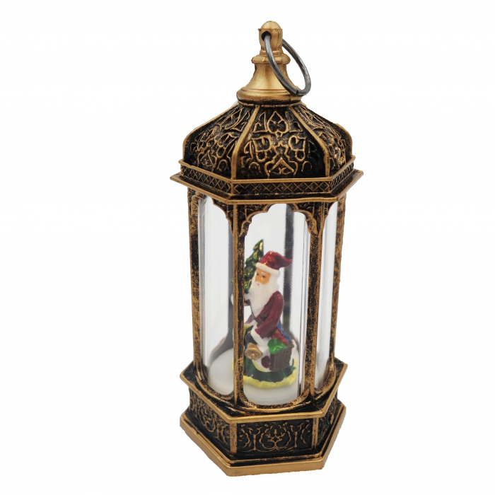 Felinar decorativ cu Mos Craciun, 12 cm [4]