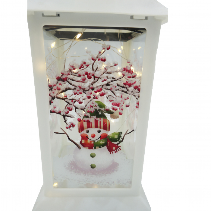 Felinar metalic, model om de zapada cu luminite, alb, 30 cm [4]