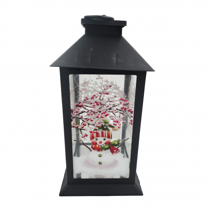 Felinar metalic, model om de zapada cu luminite, negru, 30 cm [2]