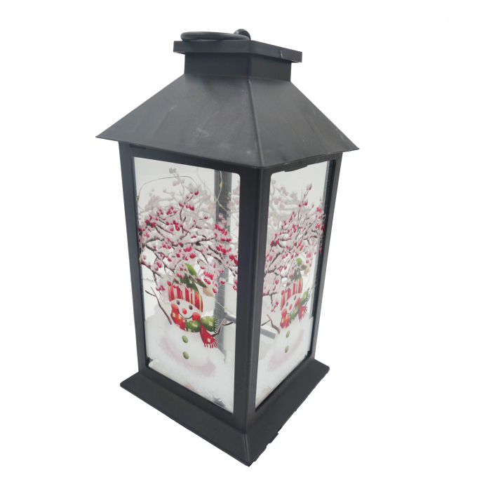 Felinar metalic, model om de zapada cu luminite, negru, 30 cm [4]