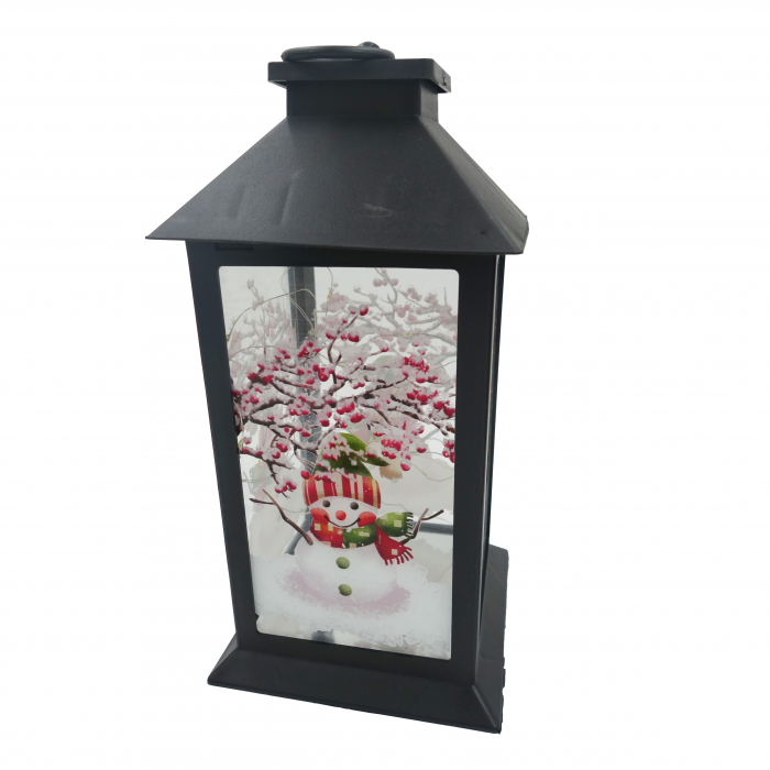 Felinar metalic, model om de zapada cu luminite, negru, 30 cm [3]