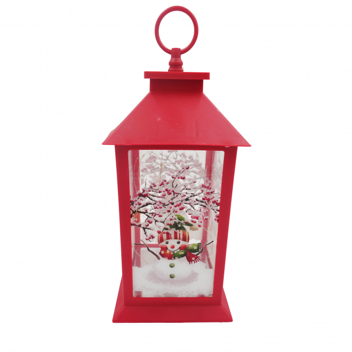 Felinar metalic, model om de zapada cu luminite, rosu, 30 cm [1]