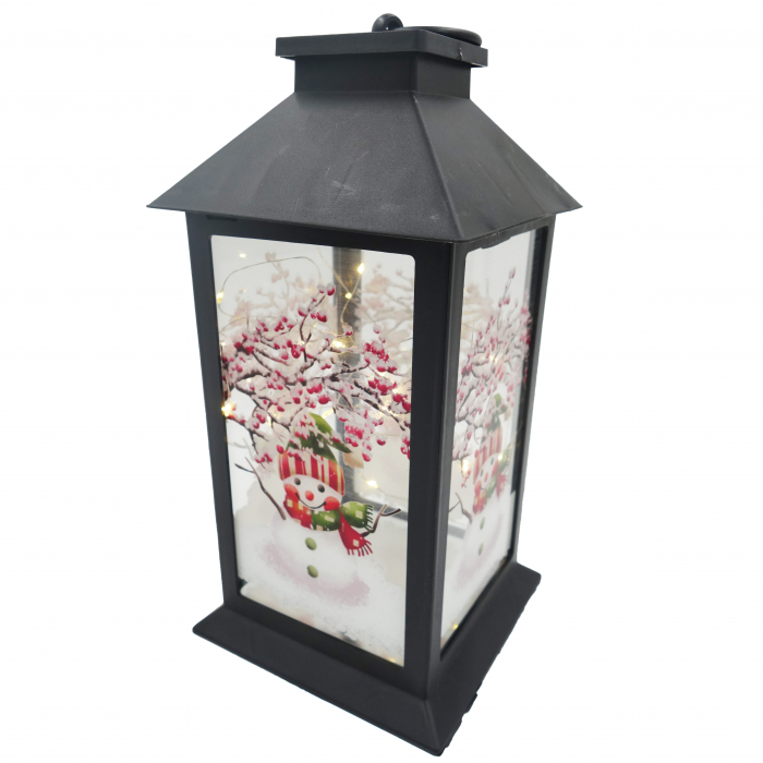 Felinar metalic, model om de zapada cu luminite, negru, 30 cm [7]