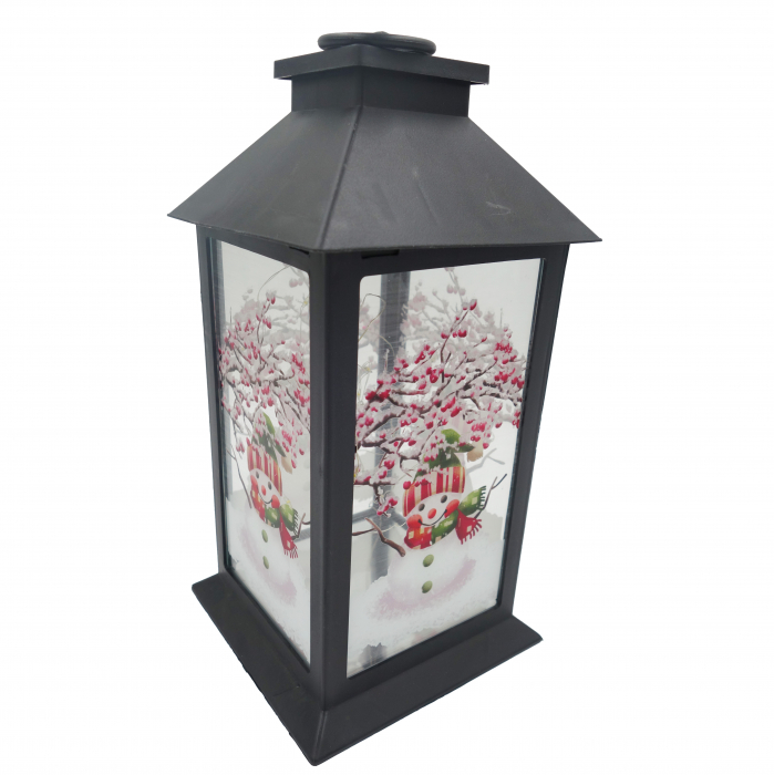 Felinar metalic, model om de zapada cu luminite, negru, 30 cm [5]