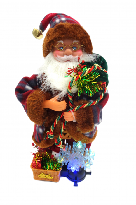 Figurină de Crăciun, Moș Crăciun, cu sunete, luminite și dans, 40 cm [5]