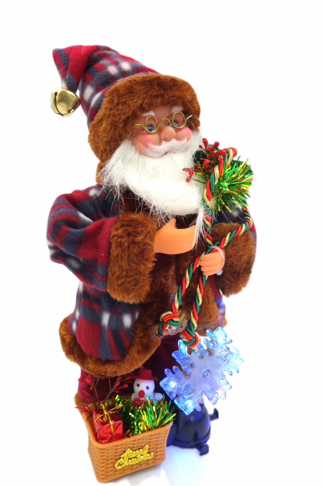 Figurină de Crăciun, Moș Crăciun, cu sunete, luminite și dans, 40 cm [3]