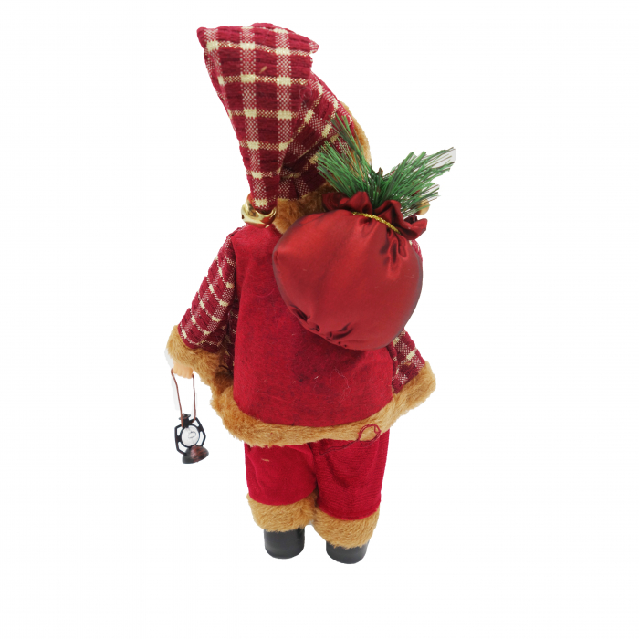 Figurina Moș Crăciun, costum roșu cu auriu, 35 cm [7]