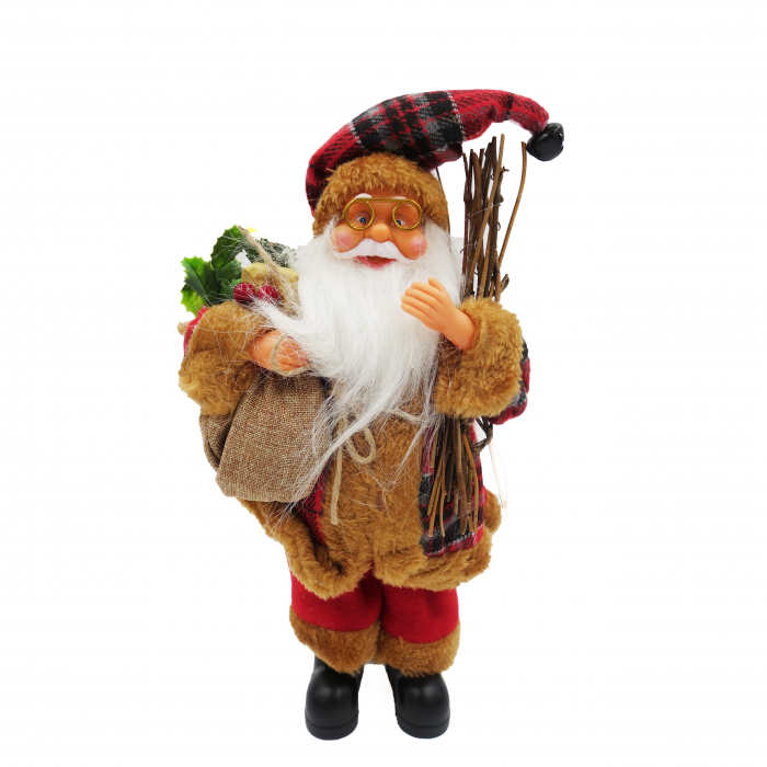 Figurina Moș Crăciun cu design rustic de 30 cm [2]