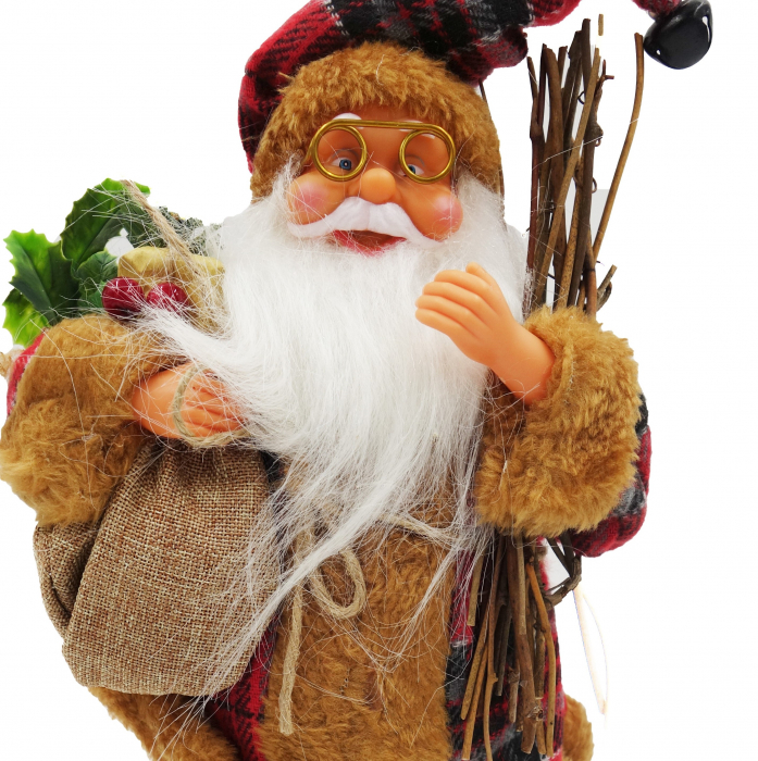 Figurina Moș Crăciun cu design rustic de 30 cm [3]