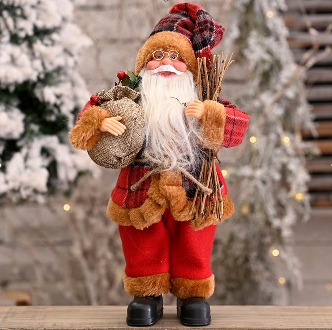 Figurina Moș Crăciun cu design rustic de 30 cm [1]