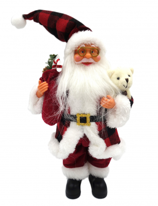 Figurina Moș Crăciun cu ursuleț polar, 35 cm [2]