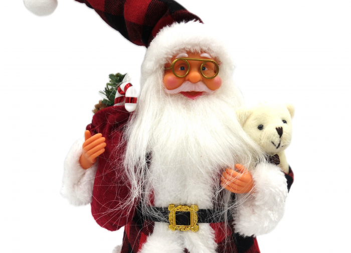 Figurina Moș Crăciun cu ursuleț polar, 35 cm [3]
