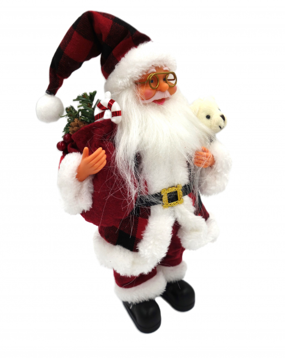 Figurina Moș Crăciun cu ursuleț polar, 35 cm [4]