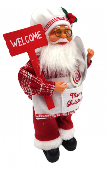 Figurina Moș Crăciun în costum de bucătar, 32 cm [4]