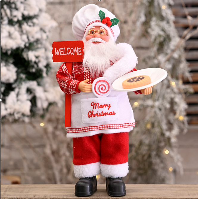 Figurina Moș Crăciun în costum de bucătar, 32 cm [1]