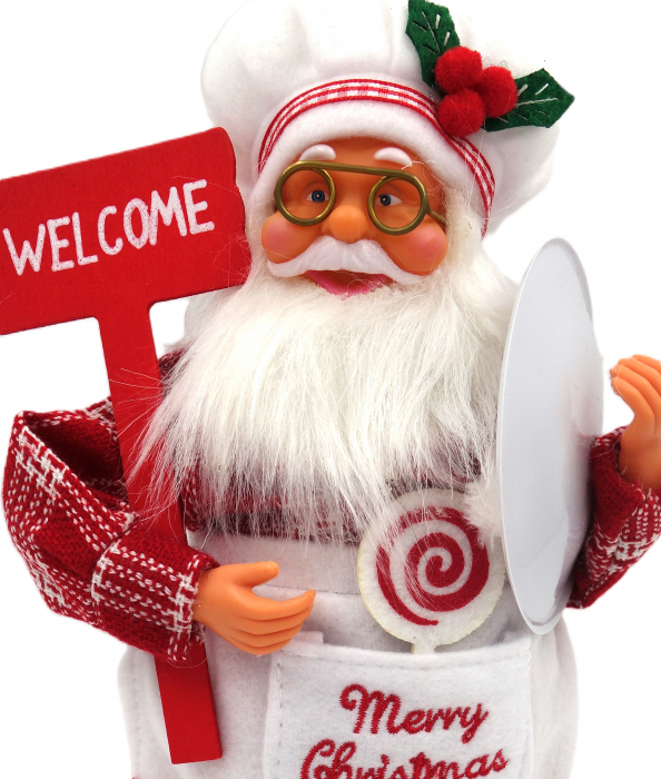 Figurina Moș Crăciun în costum de bucătar, 32 cm [3]