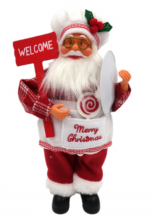 Figurina Moș Crăciun în costum de bucătar, 32 cm [2]