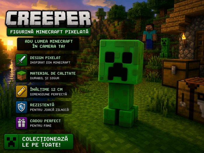 Figurină Pixelată, Creeper, 12 cm | Pop My Pixel World [4]