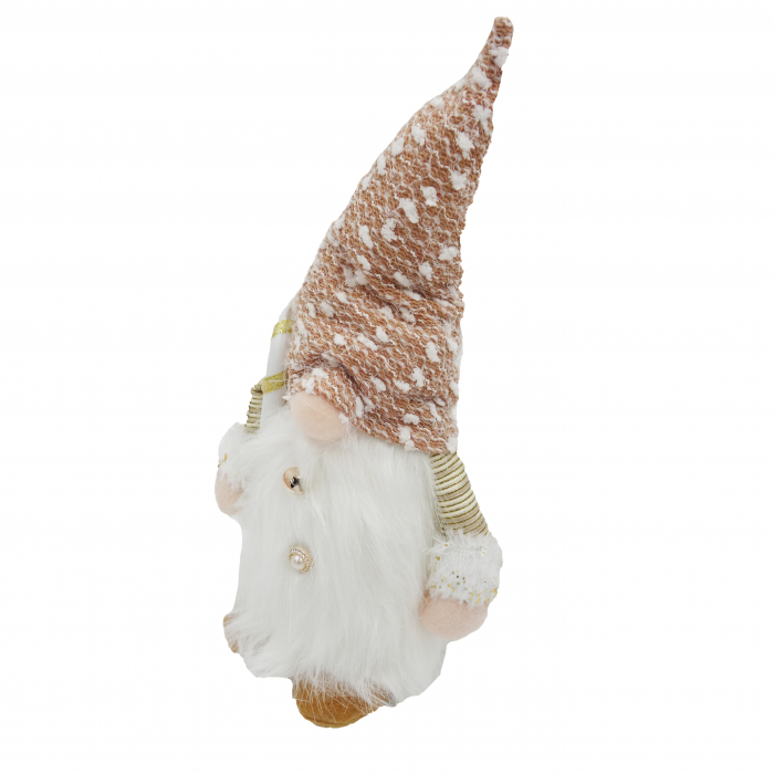 Figurina, spiriduș decorativ cu baston, lumini și barbă lungă, 35 cm [4]