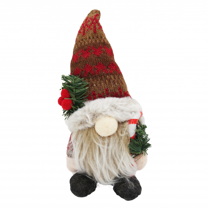 Figurina, spiriduș decorativ cu căciulă și barbă mare, îmbrăcat de Crăciun, 25 cm [2]