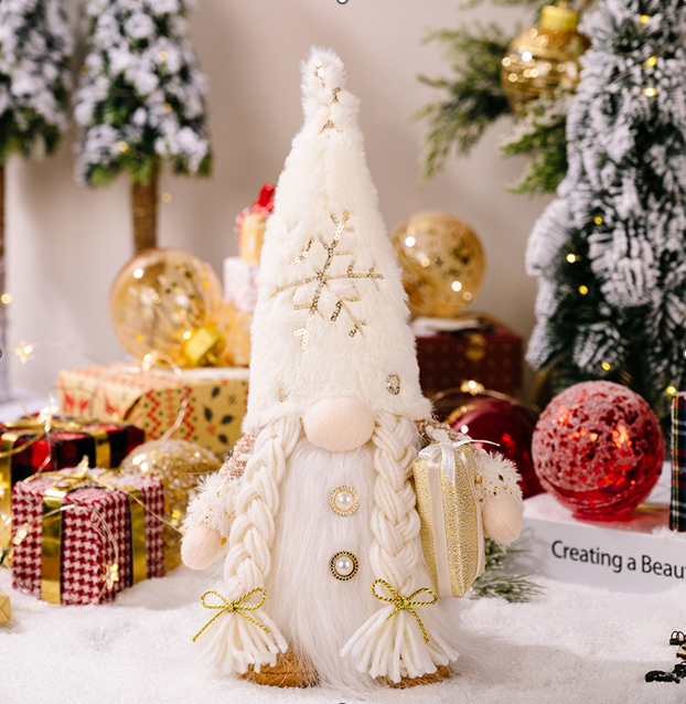 Figurina, spiriduș decorativ cu lumini și haine aurii, 35 cm [1]