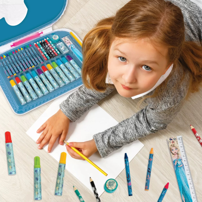 Gentă pentru desen Art Case Frozen, set creativ cu creioane și markere, 3 ani+ [4]