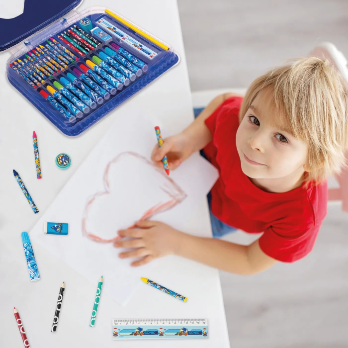 Gentă pentru desen Art Case Sonic the Hedgehog, set creativ cu creioane și markere, 3 ani+ [3]