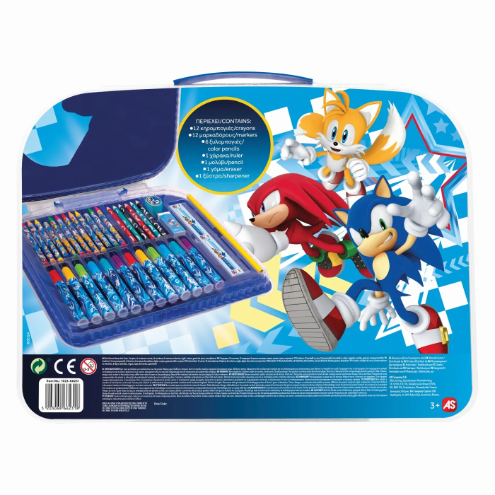 Gentă pentru desen Art Case Sonic the Hedgehog, set creativ cu creioane și markere, 3 ani+ [4]