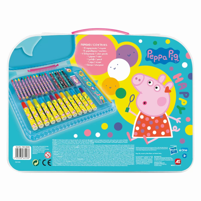 Gentă pentru desen Art Case Peppa, set creativ cu creioane și markere, 3 ani+ [4]