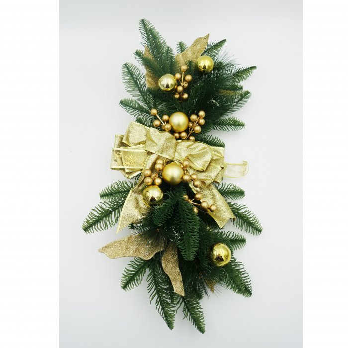 Ghirlanda decorativa pentru scari, aurie, cu leduri, 60 cm [2]