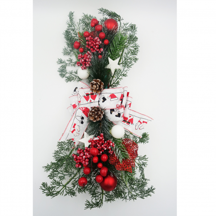 Ghirlanda decorativa pentru scari, rosu cu alb, 60 cm [1]