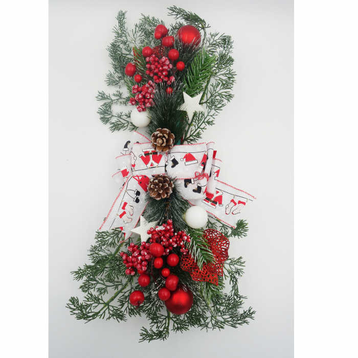 Ghirlanda decorativa pentru scari, rosu cu alb, 60 cm [3]