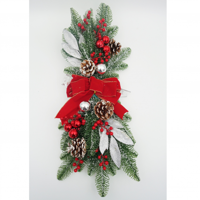 Ghirlanda decorativa pentru scari, rosu, cu leduri, 60 cm [2]