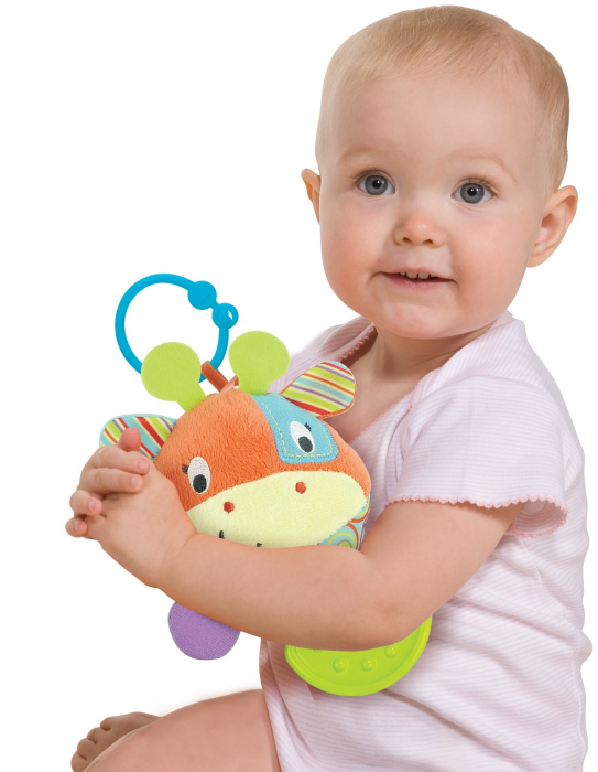 Girafa senzorială pentru bebeluși, girafa, 3 in 1, 24 cm [3]