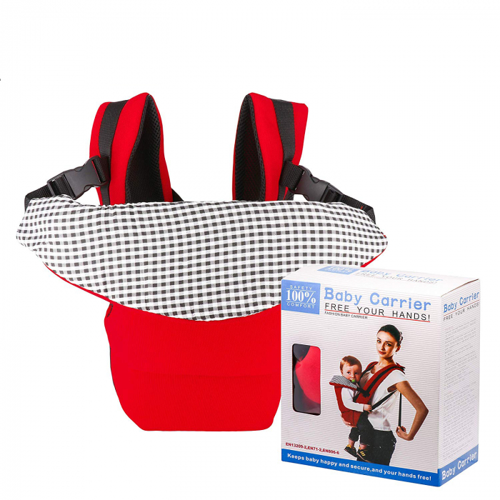 Ham/Marsupiu pentru bebeluși cu design ergonomic și material textil respirabil, rosu [3]