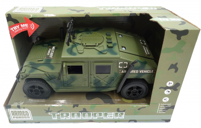 Jeep de armată, 23 cm, verde camuflaj, cu mitralieră, luminite și sunete [6]